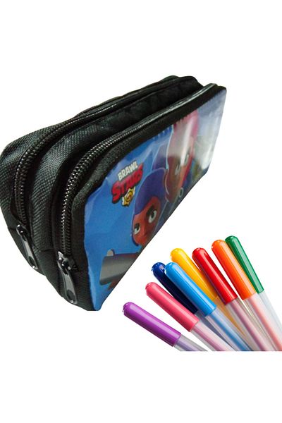 booddie Brawl Stars Double Eyed Illustrated Zippered Pencil Bag