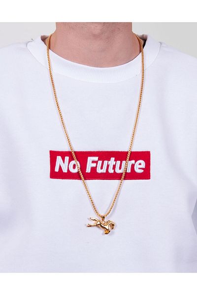 FG KONNİCHİWA MYTHOLOGIC HORSE PATTERNED NECKLACE Gangster Steel Gold Necklace