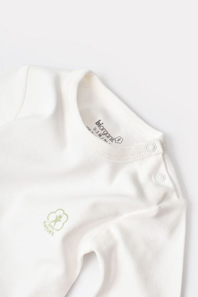Biorganic Ecru Long Sleeve Organic Baby Body - Gots Certified