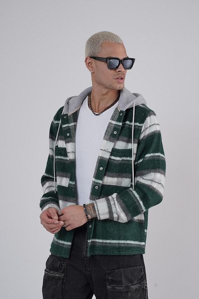 king brich Πουκάμισο Unisex με κουκούλα καρό