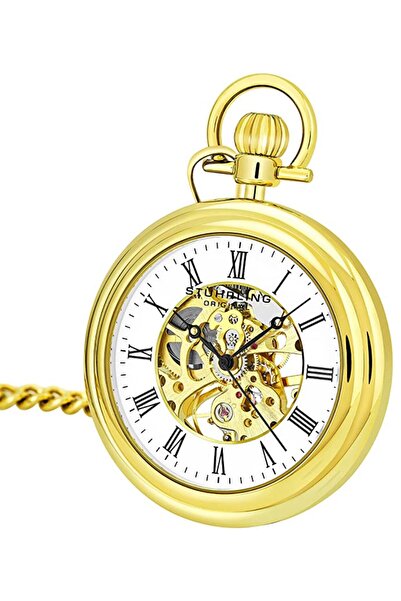 Stührling Erkek Gold Kurmalı Cep Saati 47mm 6053.33333