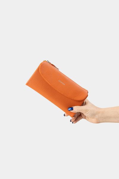 Grande 2602 Model - Genuine Leather Women's Wallet, Orange Flother