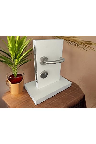 KOLDOOR Tip baston de spital din inox satinat Rozetă Yale Mâner de ușă dreapt...