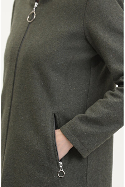 sefamerve Kapüşonlu Kaşe Kap 8001-03 Haki