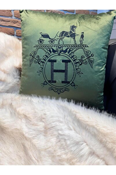 ref crea Husă de pernă pentru mașină cu broderie verde și neagră
