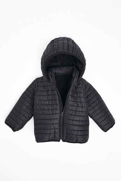 zepkids Long Sleeve Hooded Black Color Coat