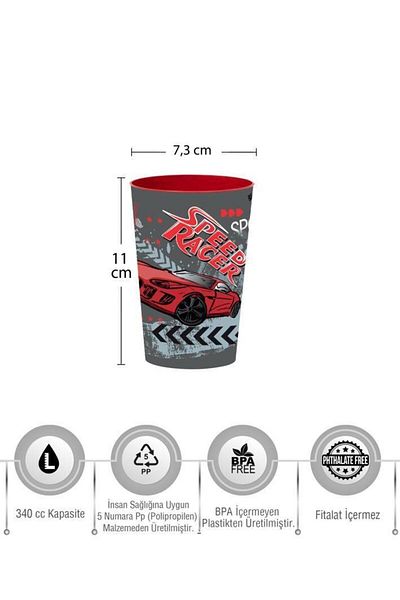 Herevin 340 Cc Patterned PP Cup-speed Racer