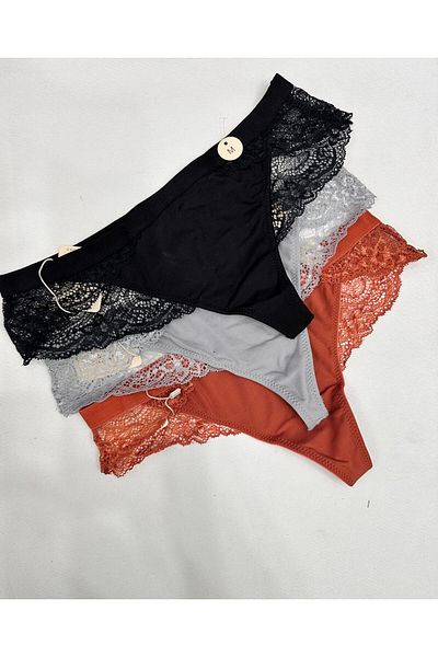 GülayŞe Σλιπ με κορδόνια 3 τεμαχίων με δαντέλα Lycra