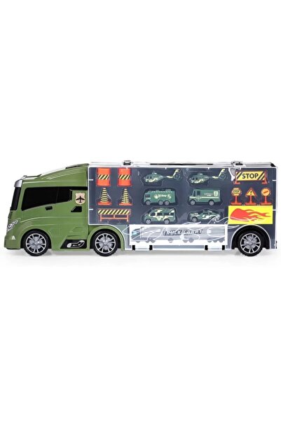 Doğan Oyuncak Dünyası Military Truck Set with Ramps - Military Transport Truck - Slide Truck - Vehicle Road Set - Truck Road Set - O