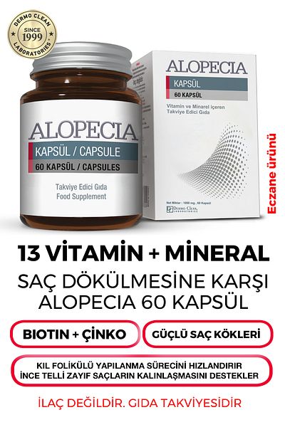Alopecia 60 Capsules Helping Hair Growth Food Supplement