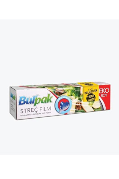 Burpak Streç Film Kesme Aparatlı Polietilenli Şeffaf Gıda Streç Eko Boy 30 Cm...