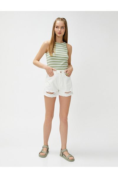 Koton Basic Tank Top Halter Neck Viscose Blended
