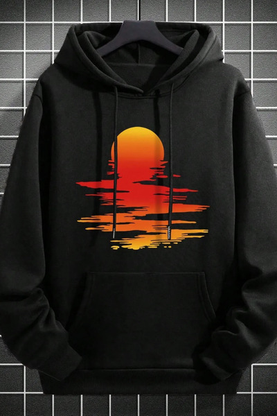 Wish BF Soarele apăsând Soarele se dizolvă Hanorac oversize unisex imprimat