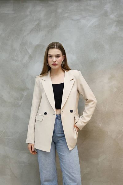 SUXİRCNHTMTS Jachetă Blaze - Design clasic, solid, cu nasturi dubli