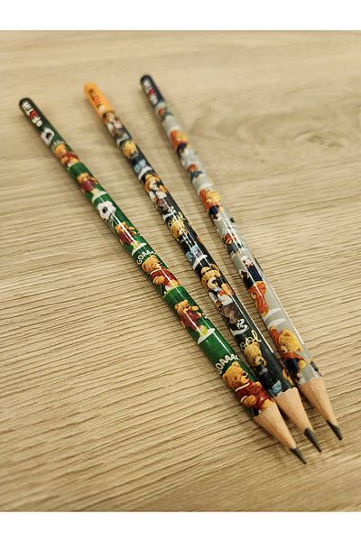 Fatih Set of 3 Cute Bear Patterned Pencils