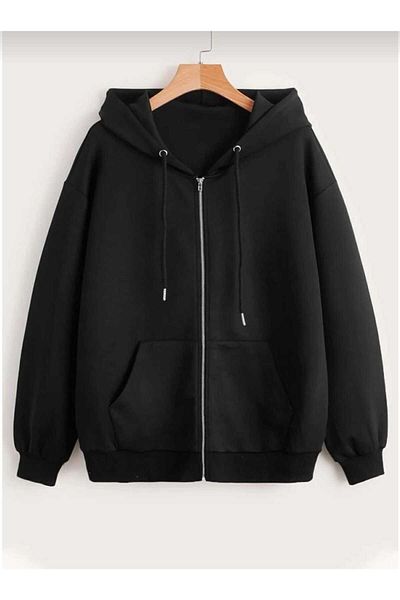 BUY CENTER Hanorac unisex cu glugă și fermoar