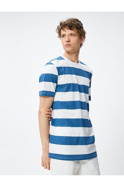 Koton Crew Neck T-Shirt Short Sleeve Color Blocked
