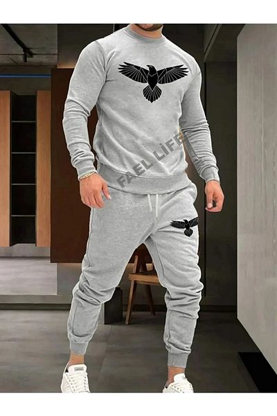 FAEL LİFE Σετ ανδρικής φόρμας - Eagle Printed, Unisex Seasonal