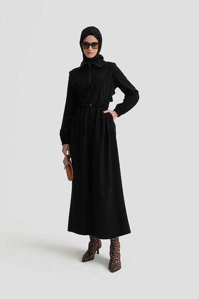 Armine Rochie sport cu cataramă și fermoar 24k9910 bleumarin