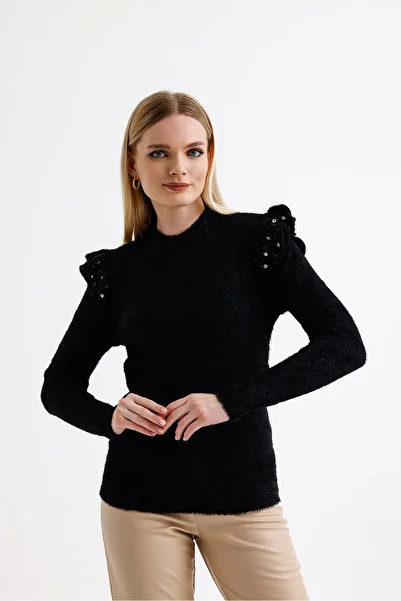 ikomteks Ruffled Shoulder Detailed Knitwear Sweater