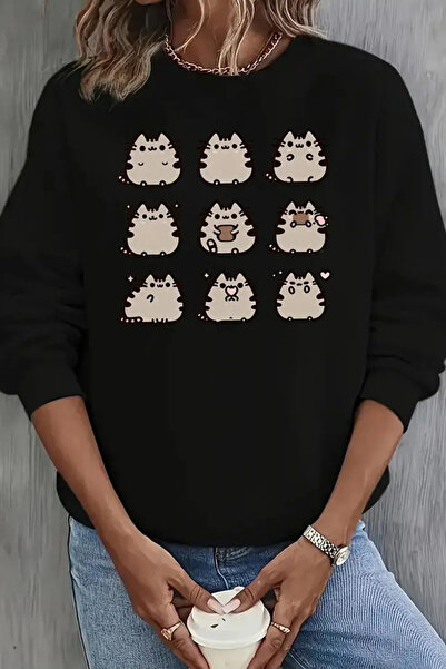 Wish BF الخريف الشتاء عارضة طاقم الرقبة المطبوعة طويلة الأكمام البلوز