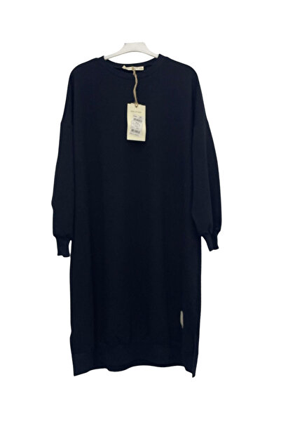 Soul Kadın Diz Altı Uzun Boy Kolları Lastikli KOYU LACİVERT Tunik /sweat 30645