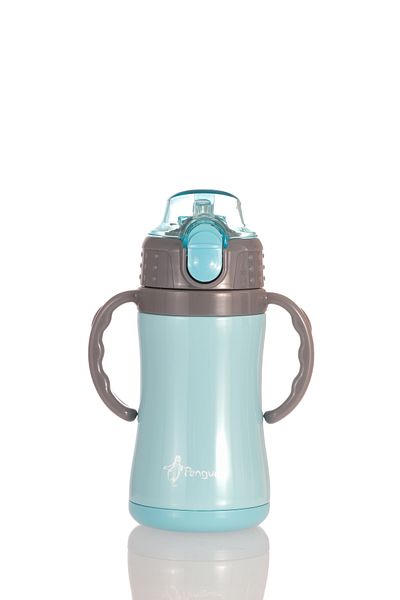 Penguen Children &Apos; S Thermos with a Capacity of 280 ml - Leak-Proof, Vacuum Insulated, Stainless Steel Straw