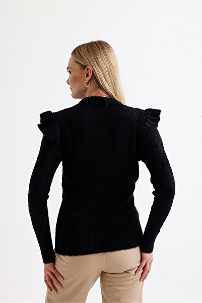 ikomteks Pulover din tricotaje cu umeri cu volane