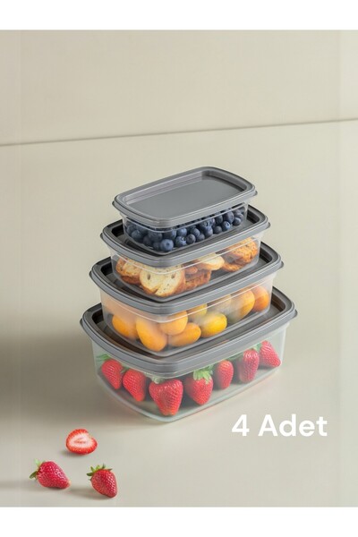 Nesto Home 4lü Set Çok Amaçlı Saklama Kabı Easy Box 1x1220 1x750 1x430 1x225 ml