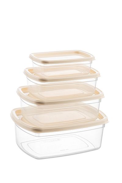 Nesto Home مجموعة Easy Box مكونة من 4 قطع - حاوية تخزين متعددة الأغراض 1x1220 1x750 1x430 1x225 مل