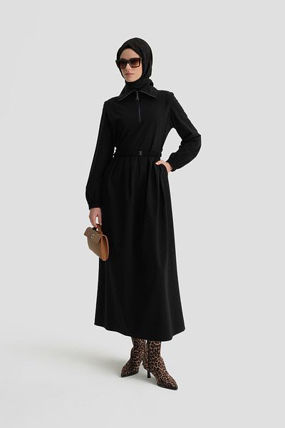 Armine Rochie sport cu cataramă și fermoar 24k9910 bleumarin