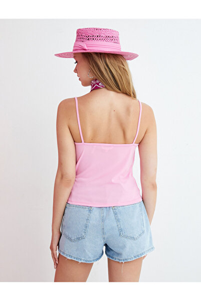 Koton Krótki top Degaje z kołnierzykiem i paskiem