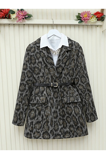 Modamorfo Kapesní bunda s leopardím vzorem - Antracit