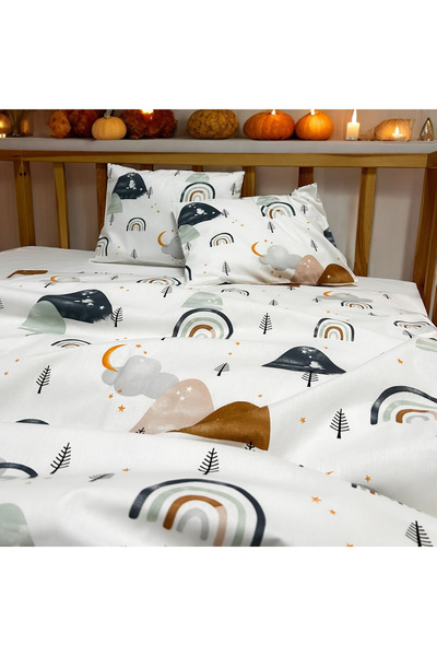 MundoLindo Set cuvertură de pilota unică cu tematică curcubeu Peaceful Dreams...