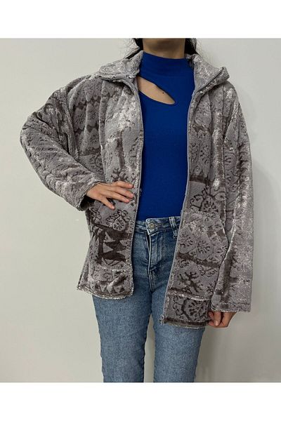 520CK Women's Zippered Pocket Oversize Jacket