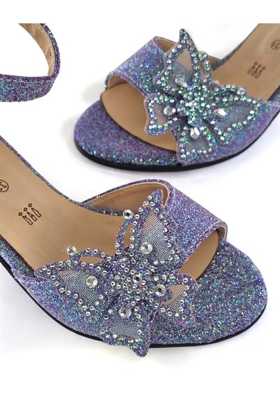 BDKButik Butterfly Bow Girls' Evening Dress Shoes, Children's High Heels