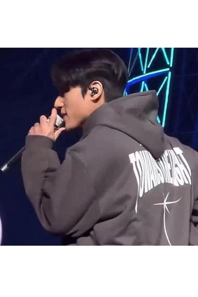 Touz Moda Φούτερ με κουκούλα Kpop Ateez Anthracite
