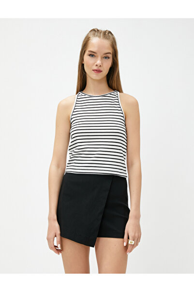 Koton Podstawowy tank top z dekoltem typu halter, z domieszką wiskozy