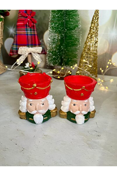 MUM 2li Kurşun Asker Tlight Mumluk ,Yeniyıl Dekorasyonu