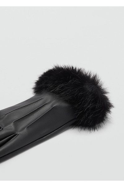 MANGO Woman Combined Furry Gloves