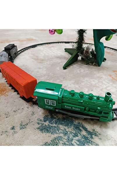 LRS STORE Oyuncak Tren Seti Sesli Işıklı Büyük Boy Yılbaşı Yük Treni Classic Train Set 14 pc