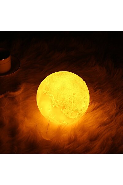 Marsilyan Gün Işığı 3D Ay Gece Lambası Dekoratif Küre Led Başucu Lambası İEG-...
