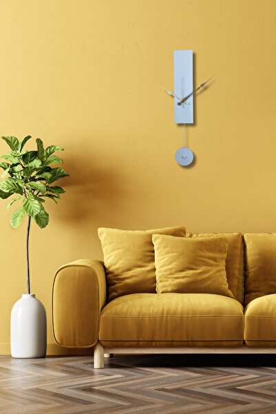 MOOCLOCK Jakar Model Dekoratif Metal Akar Sessiz Mekanizmalı Duvar Saati (Sar...