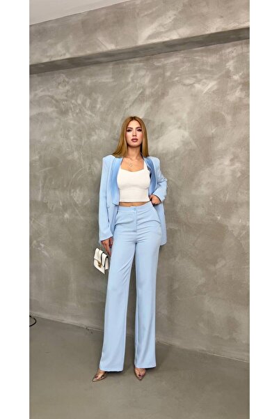 SUXİRCNHTMTS Set jachetă și pantaloni cu buzunar dublu