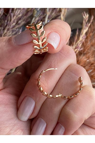Lucios Gold Craftiness Non Tarnish Series Spike Rose Gold Hoop Earrings