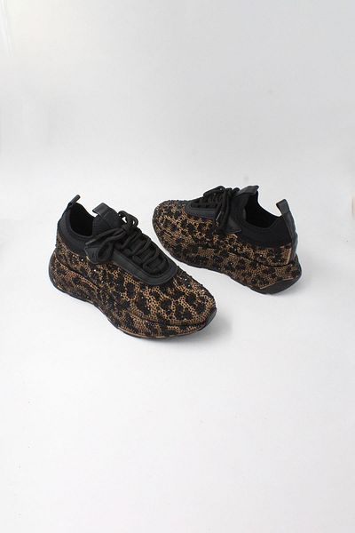 ENDİCAN 647 116-2 Women's Sports Shoes Black Leopard