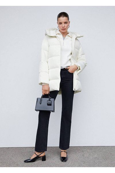 MANGO Woman Gesteppter Anorak mit Kapuze