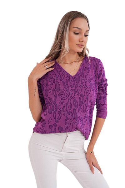 lavella Women's V-Neck Sweater with Glitter Detail - 12777 Bgl-St04101