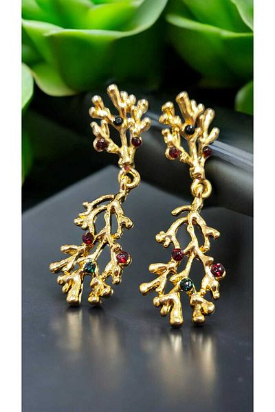 Öze Aksesuar Bohemian Sallanti Earrings Colorful Stone