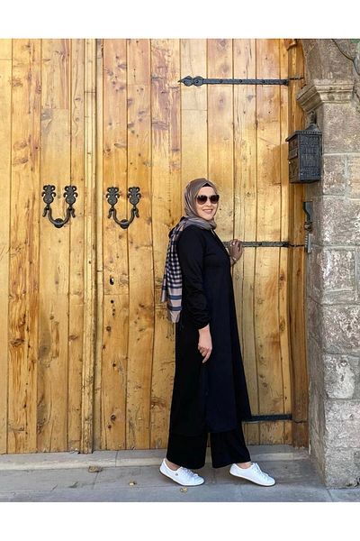 Nevayla Moda Black Hijab Tunic Set